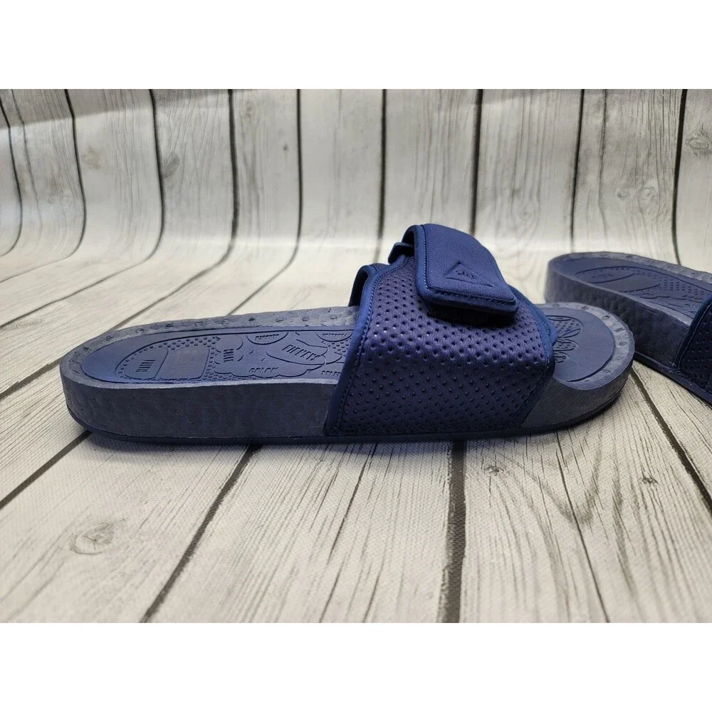 Adidas Pharrell x Boost Slides Chancletas Sandals Men's 10 Night Sky Blue FY6142